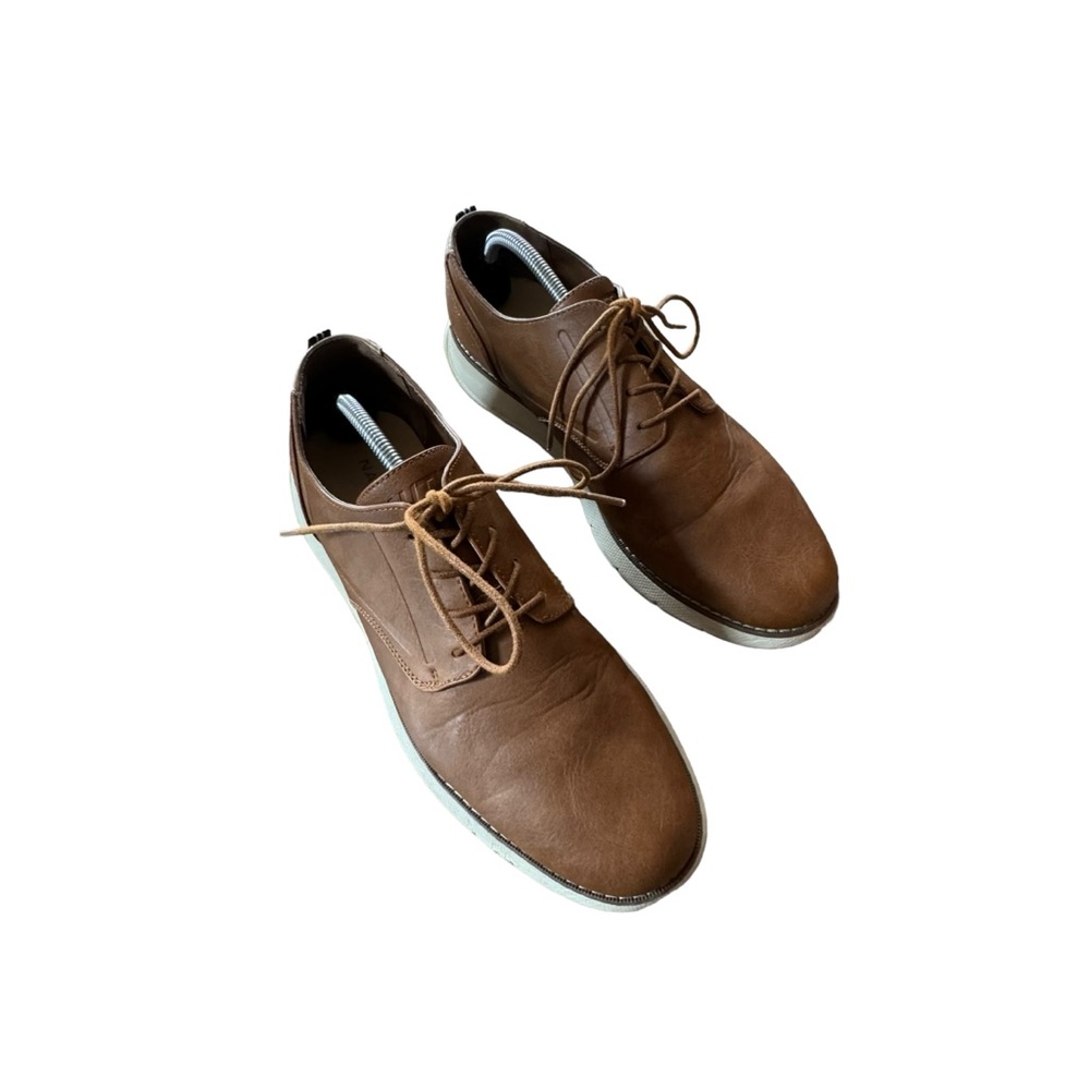 Nautica Size 12 Brown All Man Made Lightweight Lace Up Shoes Groove Bottom Soles